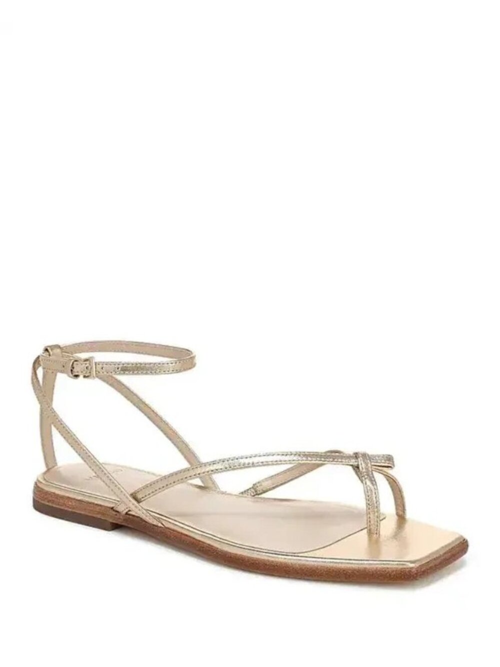 Vince Womens Ali Leather Gold Strap Sandals Sz 7.5 M